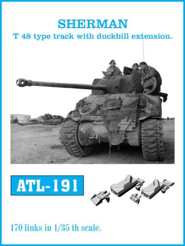 Friulmodel Tracks for SHERMAN T-48 type track with duckbill extension. 1:35 (ATL-191)