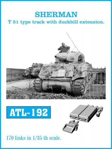 Friulmodel Tracks for SHERMAN T-51 type track with duckbill extension. 1:35 (ATL-192)