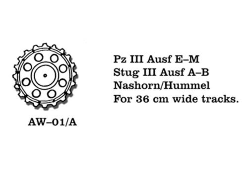 Friulmodel Tracks for Pz III (E-M) / Stug III (A-B) Nashorn 36 cm breit Nashorn 36 cm breit 1:35 (AW-01/A)