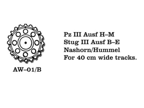 Friulmodel Tracks for Pz III (E-M) / Stug III (A-B) Nashorn 40 cm breit Nashorn 40 cm breit 1:35 (AW-01/B)