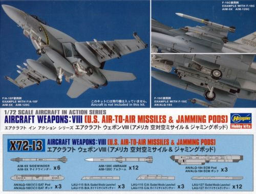 Hasegawa X72-13 US Aircraft Weapons VIII Air to Air Missiles&Jamming Pods 1:72