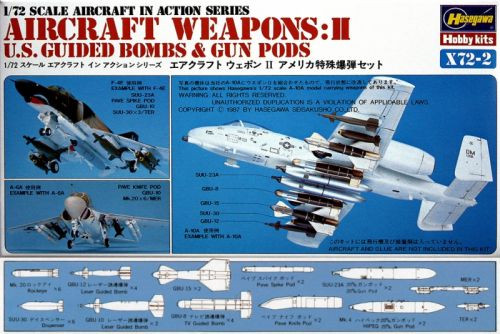 Hasegawa X72-2 US Aircraft Weapons II Guided Bombs&Gun Pods 1:72