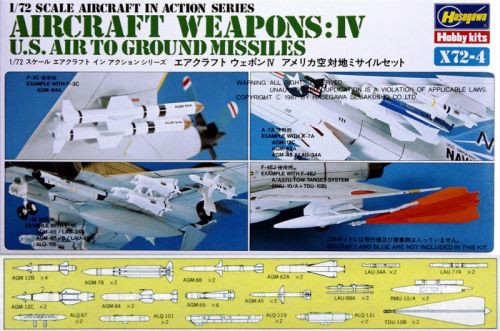 Hasegawa X72-4 US Aircraft Weapons IV Air to Ground Missiles 1:72