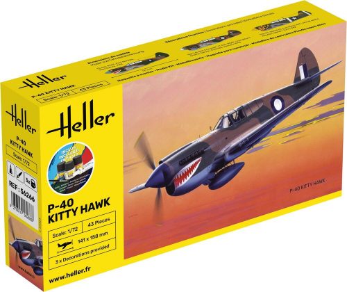 Heller STARTER KIT P-40 Kitty Hawk 1:72 (56266)