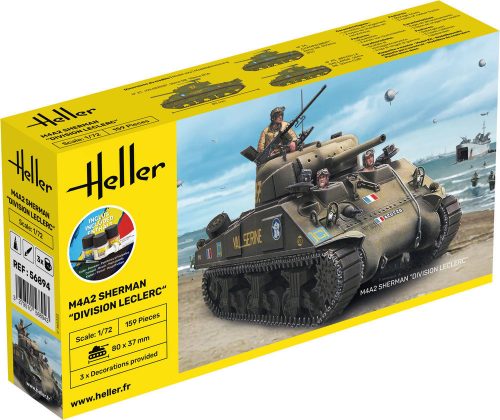 Heller STARTER KIT M4A2 Sherman Division Leclerc (deco.FR KIT 1:72 (56894)