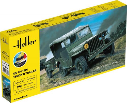 Heller STARTER KIT US 1/4 Ton Truck 'n Trailer 1:35 (57105)