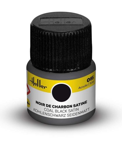 Heller Peinture Acrylic 085 noir de charbon satine  (9085)