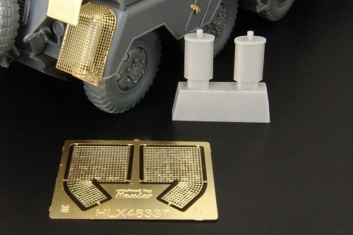 Hauler Sd Kfz 232 exhaust shroud mesh and silencer 1:48 (HLX48337)