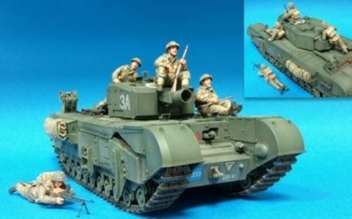 Hobby Fan Brit. Inf. Riding w/Churchill Tank- 4Fig 1:35 (HF590)