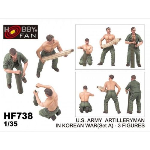 Hobby Fan U.S. Army artillery man in Korean war (set A) (3 figures) 1:35 (HF738)