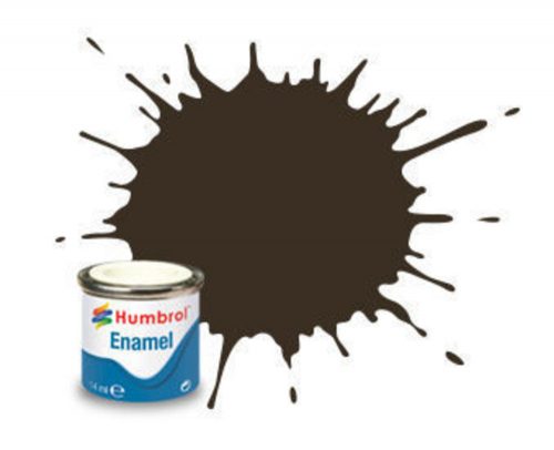 Humbrol Enamel Paint 010 Dark Brown, Glossy 14 ml (AA0117)