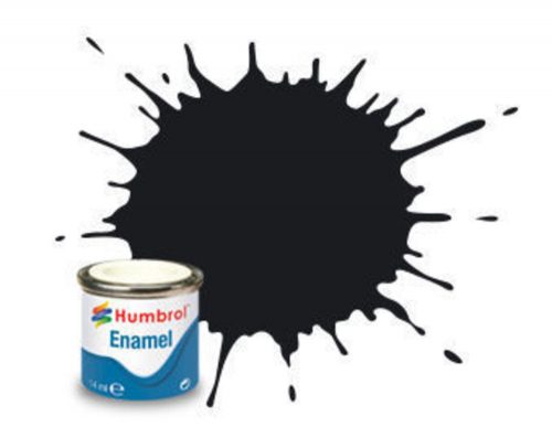 Humbrol Enamel Paint 021 Black, Glossy 14 ml (AA0237)