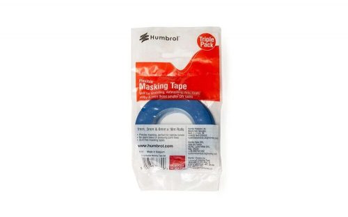 Humbrol Flexible Masking Tape Set 1mm, 3mm, 6mm x 18m (AG5109)