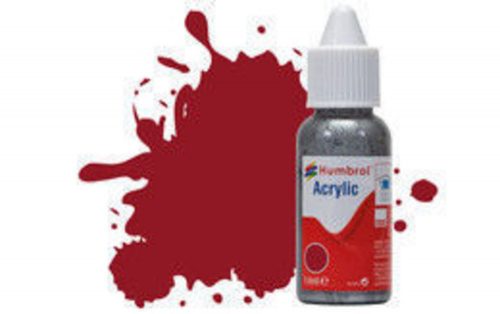 Humbrol Acrylic Paint No 20 Crimson - Gloss, Dropper Bottle 14 ml (DB0020)