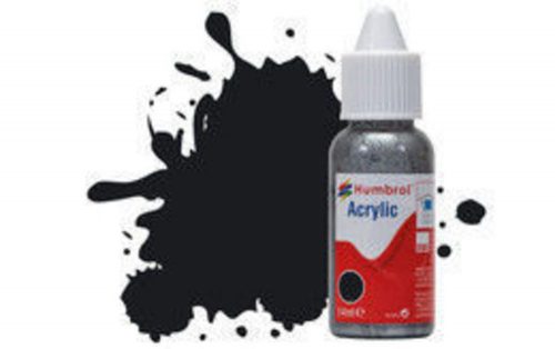 Humbrol Acrylic Paint No 21 Black - Gloss, Dropper Bottle 14 ml (DB0021)