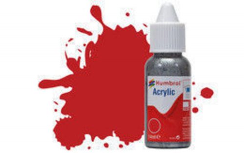 Humbrol Acrylic Paint No 60 Scarlet - Matt, Dropper Bottle 14 ml (DB0060)