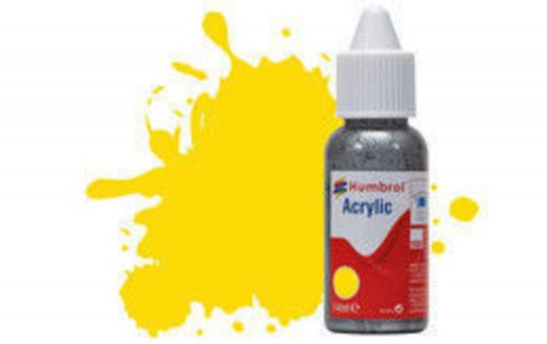 Humbrol Acrylic Paint No 69 Yellow - Gloss, Dropper Bottle 14 ml (DB0069)