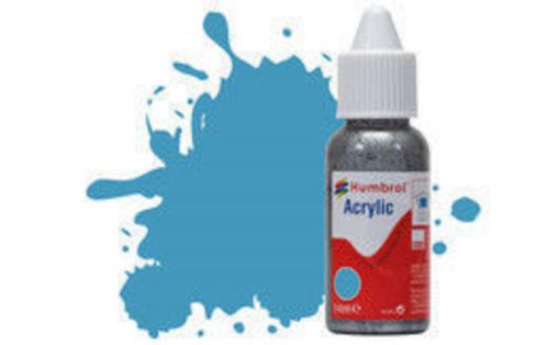 Humbrol Acrylic Paint No 89 Middle Blue Matt, Dropper Bottle 14 ml (DB0089)