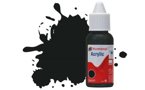 Humbrol Acrylic Paint No 91 Black Green Matt, Dropper Bottle 14 ml (DB0091)