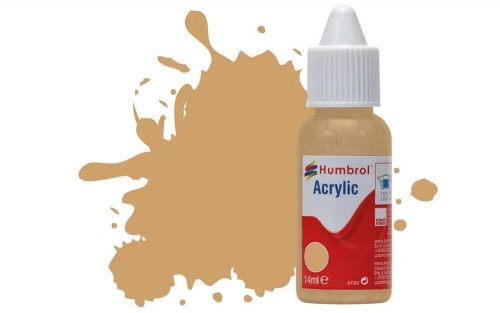 Humbrol Acrylic Paint No 94 Brown Yellow Matt, Dropper Bottle 14 ml (DB0094)