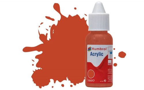 Humbrol Acrylic Paint No 100 Red Brown Matt, Dropper Bottle 14 ml (DB0100)