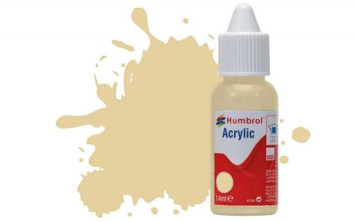 Humbrol Acrylic Paint No 121 Pale Stone Matt, Dropper Bottle 14 ml (DB0121)