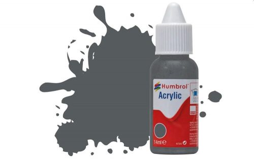 Humbrol Acrylic Paint No.125 US Dark Grey Matt, Dropper Bottle 14 ml (DB0125)