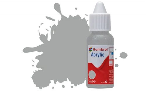 Humbrol Acrylic Paint No.129 US Gull Grey Satin, Dropper Bottle 14 ml (DB0129)