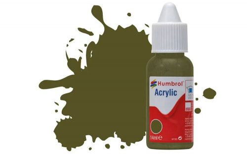 Humbrol Acrylic Paint No 159 Khaki Drab Matt, Dropper Bottle 14 ml (DB0159)