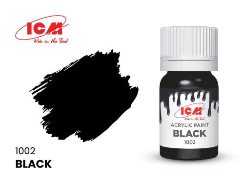 ICM BASIC COLORS Black bottle 12 ml  (1002)