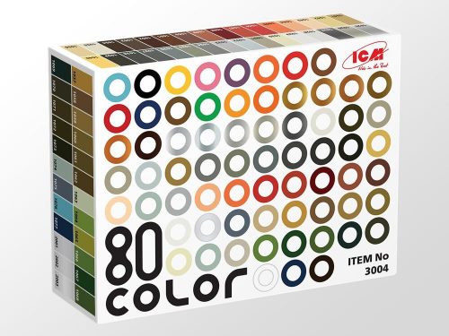 ICM Acrylic paint set 80 pcs (77 color + 3 varnishes) 80 x 12 ml  (3004)