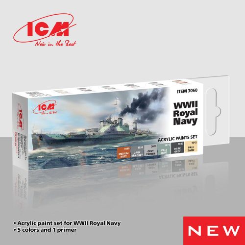 ICM Acrylic Paint Set for WWII Royal Navy 6 x12 ml (3060)