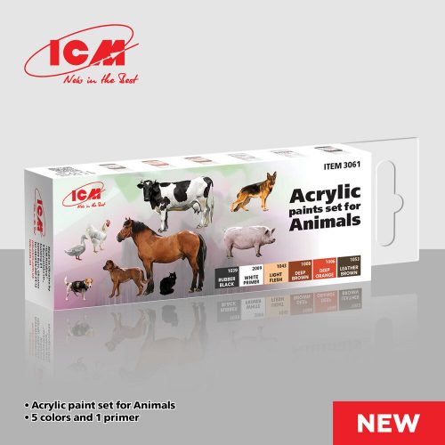 ICM Acrylic Paint Set for Animals 6 x12 ml (3061)