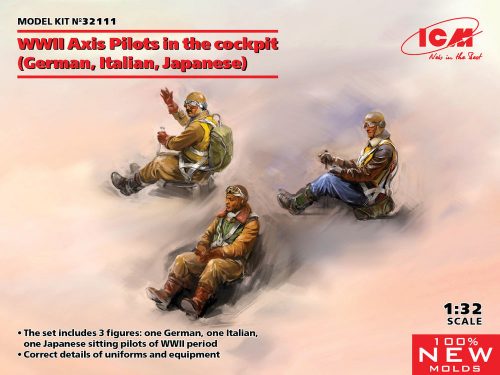 ICM WWII Axis Pilots in the cockpit (German, Italian, Japanese) (100% new molds) 1:32 (32111)