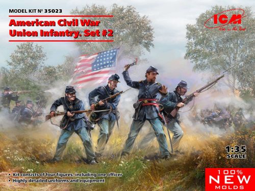 ICM American Civil War Union Infantry. Set #2 (100% new molds) 1:35 (35023)