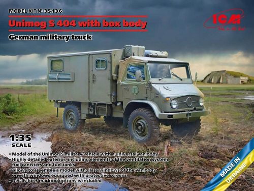 ICM Unimog S 404 with box body,German military truck 1:35 (35136)