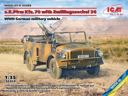 ICM s.E.Pkw Kfz.70 with Zwillingssockel 36, WWII German military vehicle 1:35 (35503)