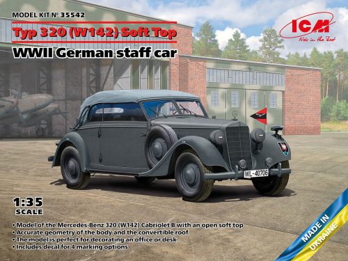 ICM Typ 320 (W142) Cabriolet Soft Top, WWII German staff car 1:35 (35542)