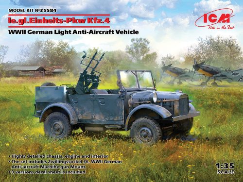 ICM le.gl.Einheitz-Pkw Kfz.4, WWII German Light Anti-Aircraft Vehicle 1:35 (35584)