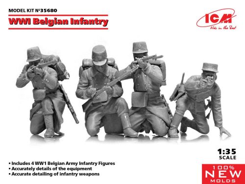 ICM WWI Belgian Infantry (100% new molds) 1:35 (35680)