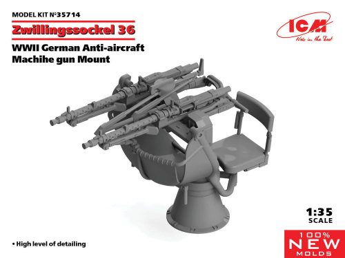 ICM Zwillingssockel 36, WWII German Anti-aircraft Machihe gun Mount (100% new molds) 1:35 (35714)