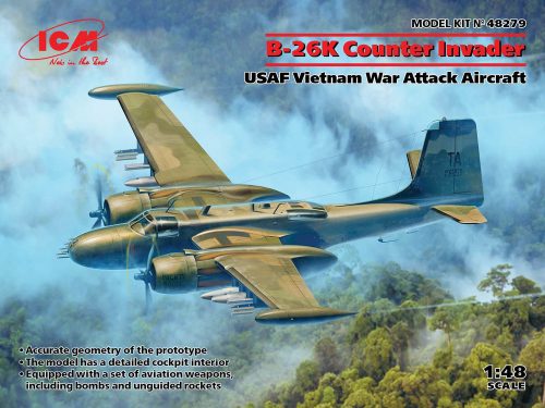 ICM B-26K Counter Invader, USAF Vietnam War Attack Aircraft 1:48 (48279)