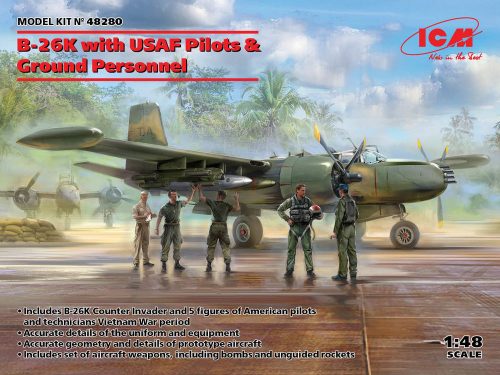 ICM B-26K with USAF Pilots & Ground Personnel 1:48 (48280)