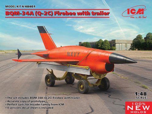 ICM BQM-34A (Q-2C) Firebee with trailer (1 airplane and trailer) 1:48 (48401)