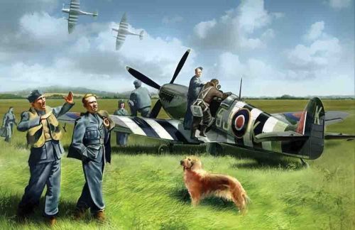 ICM Spitfire Mk IX with RAF Pilots /Ground Crew 1:48 (48801)