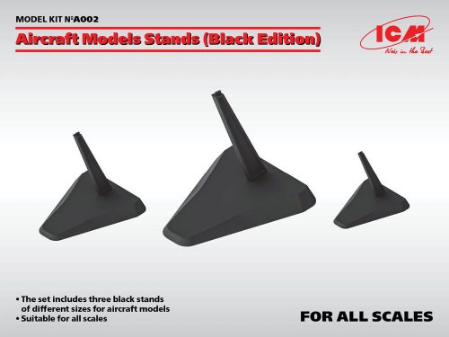 ICM Aircraft Models Stands (Black Edition)(for 1:144, 1:72, 1:48 und 1:32)  (A002)