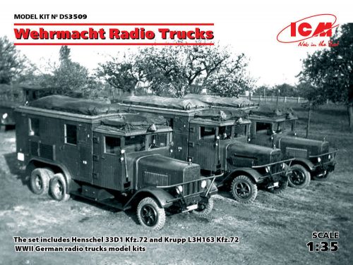 ICM Wehrmacht Radio Trucks(Henschel 33D1 Kfz.72, Krupp L3H163 Kfz.72) 1:35 (DS3509)