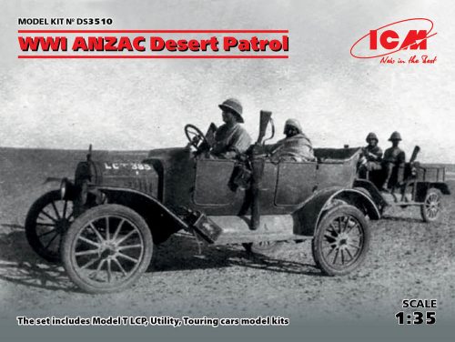 ICM WWI ANZAC Desert Patrol (Model T LCP, Utility, Touring) 1:35 (DS3510)