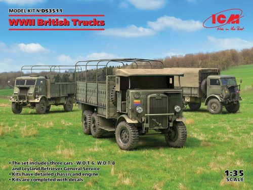 ICM WWII British Trucks(Model W.O.T.6,Model W.O.T.8,Leyland Retriever General Serv 1:35 (DS3511)