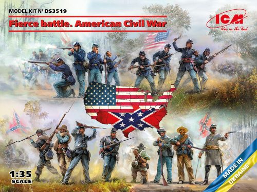 ICM Fierce battle. American Civil War(Union Infan,UnionInfaSet #2,ConfederInfSet #2 1:35 (DS3519)